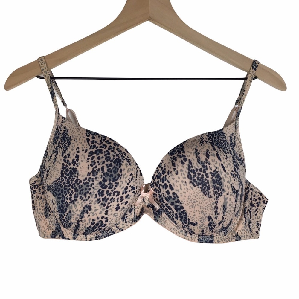 SECRET TREASURES Bra Padded Underwire Animal Print Leopard Blush Nude Size 38C